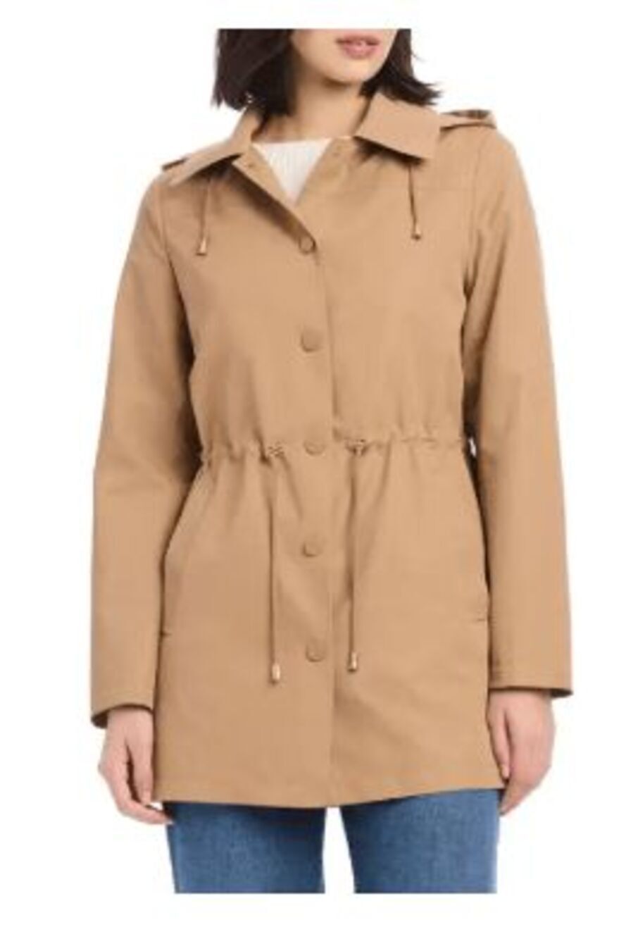 NWT Kate Spade New York Magic Print Hooded Rain Jacket- Large, Camel